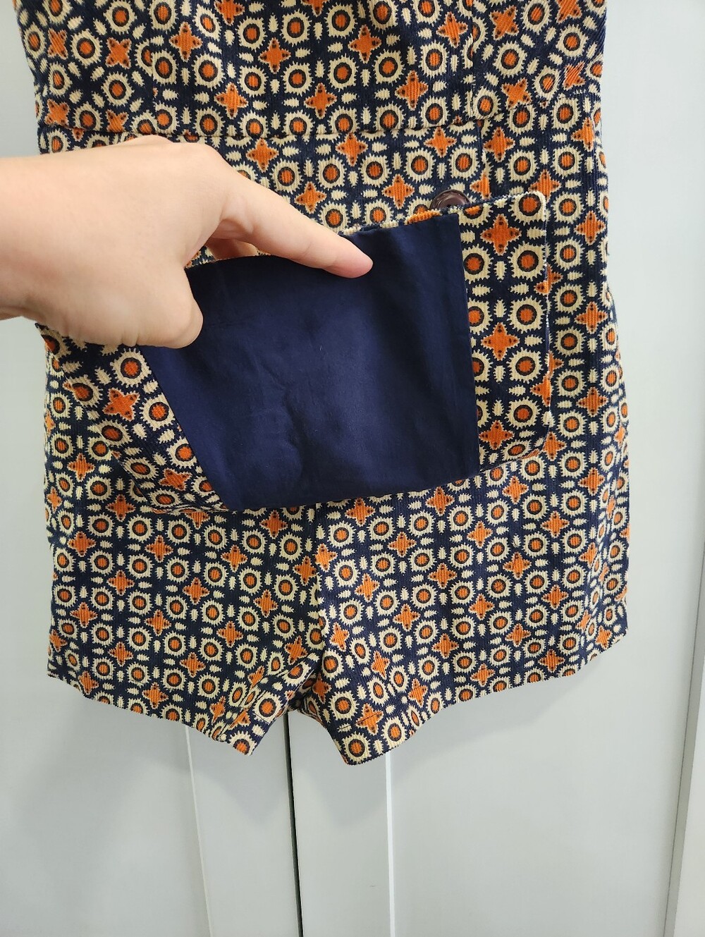 NEW Urban Outfitters BDG Daley Corduroy Retro 60s Geometric Skirt Romper XS - Picture 10 of 15
